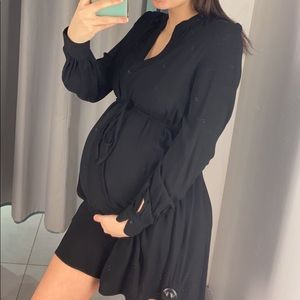 H&M black buttoned maternity dress